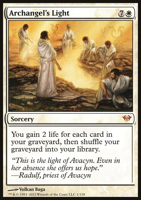 Archangel's Light, Dark Ascension #1, Magic: The Gathering card