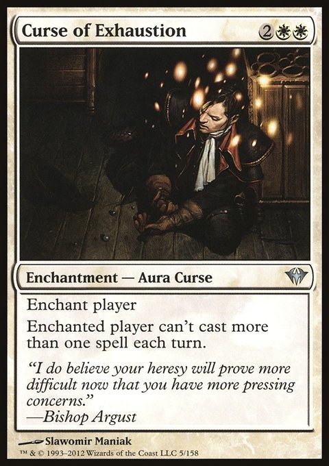 Curse of Exhaustion, Dark Ascension #5, Magic: The Gathering card