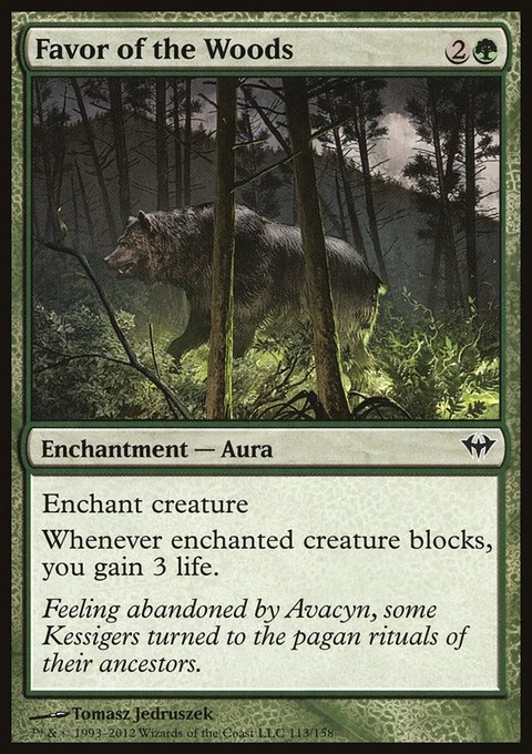 Favor of the Woods, Dark Ascension #113, Magic: The Gathering card