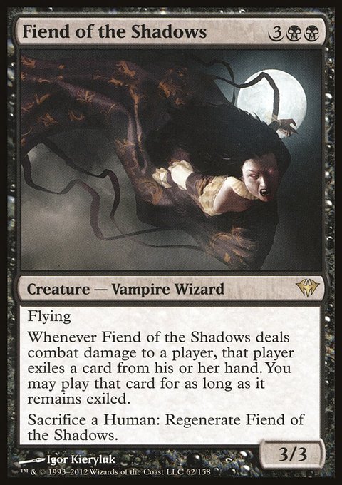 Fiend of the Shadows, Dark Ascension #62, Magic: The Gathering card