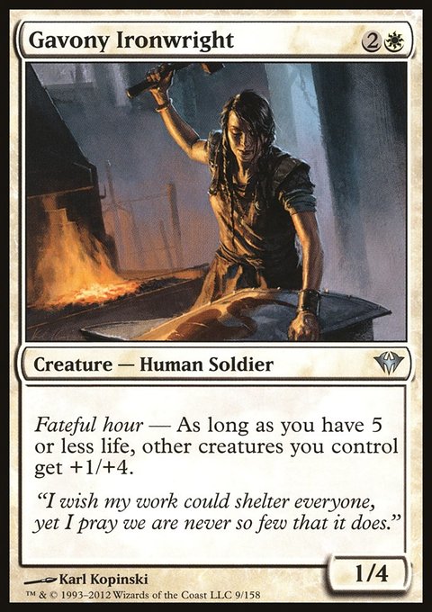 Gavony Ironwright, Dark Ascension #9, Magic: The Gathering card