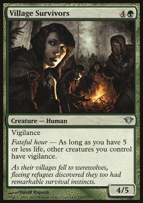 Village Survivors, Dark Ascension #130, Magic: The Gathering card
