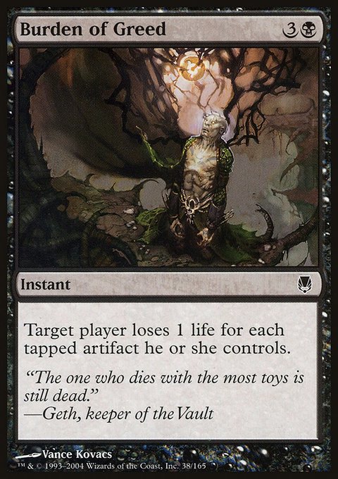Burden of Greed, Darksteel #38, Magic: The Gathering card