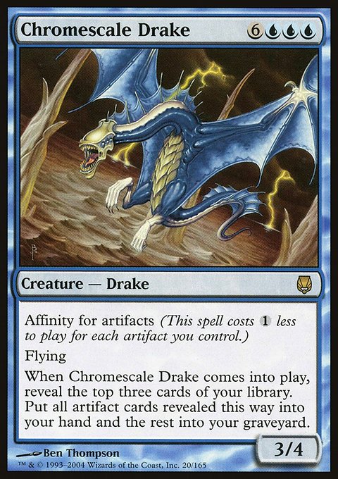 Chromescale Drake, Darksteel #20, Magic: The Gathering card