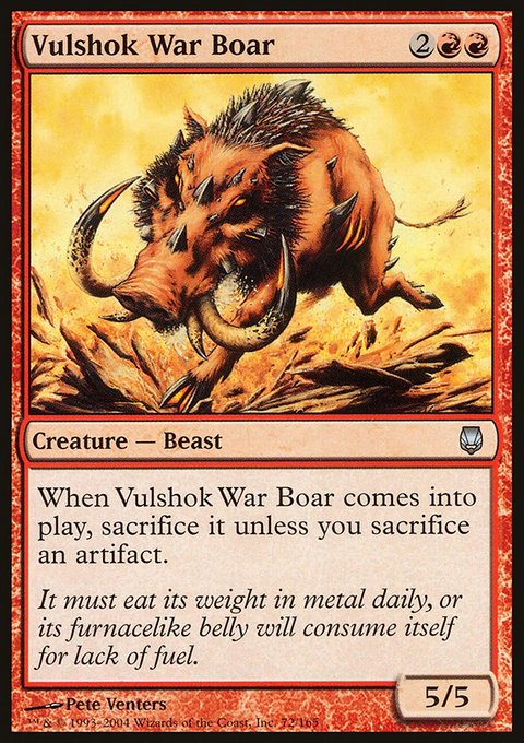 Vulshok War Boar, Darksteel #72, Magic: The Gathering card