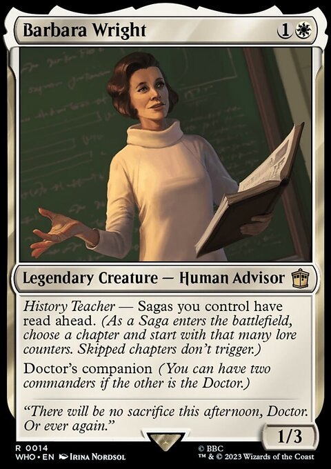 Barbara Wright, Doctor Who #14, Magic: The Gathering card