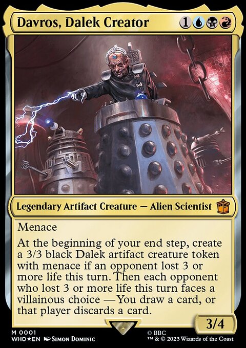 Davros, Dalek Creator, Doctor Who #1, Magic: The Gathering card
