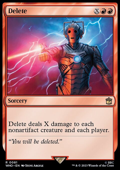 Delete, Doctor Who #81, Magic: The Gathering card