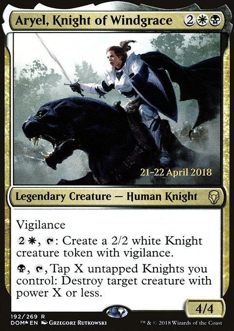 Aryel, Knight of Windgrace, Dominaria Promos #192s, Magic: The Gathering card