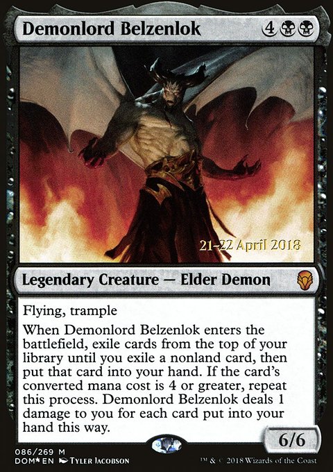 Demonlord Belzenlok, Dominaria Promos #86s, Magic: The Gathering card