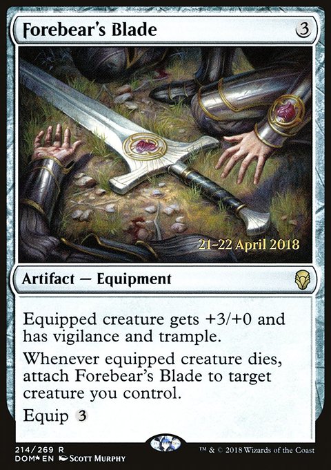 Forebear's Blade, Dominaria Promos #214s, Magic: The Gathering card