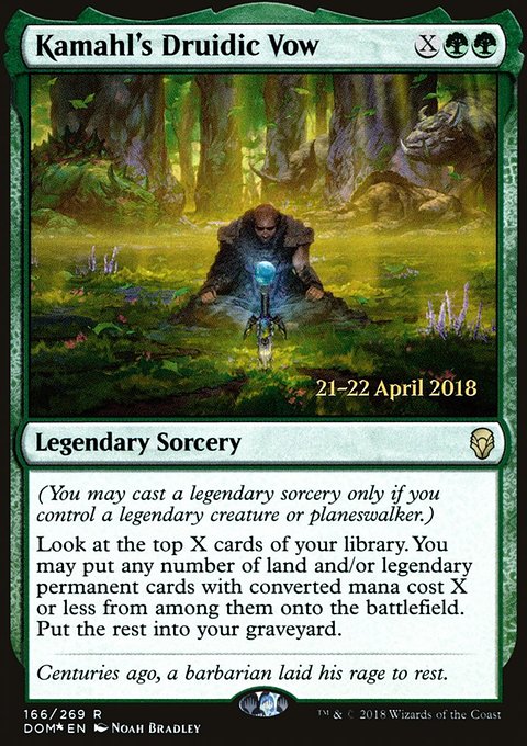 Kamahl's Druidic Vow, Dominaria Promos #166s, Magic: The Gathering card