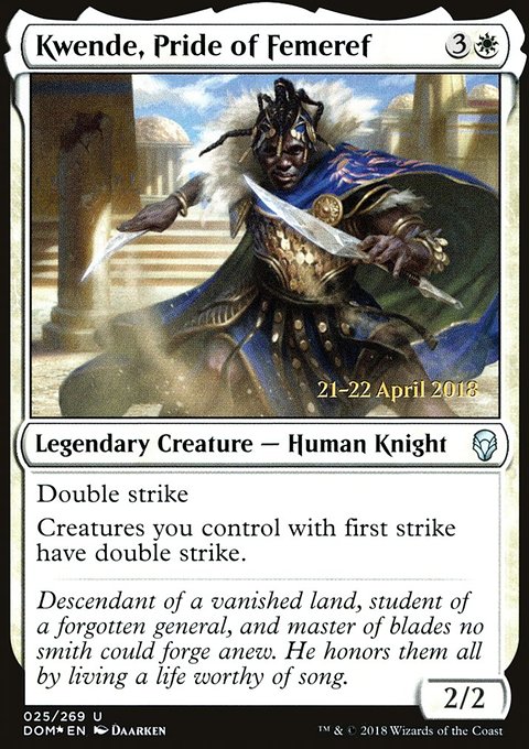 Kwende, Pride of Femeref, Dominaria Promos #25s, Magic: The Gathering card