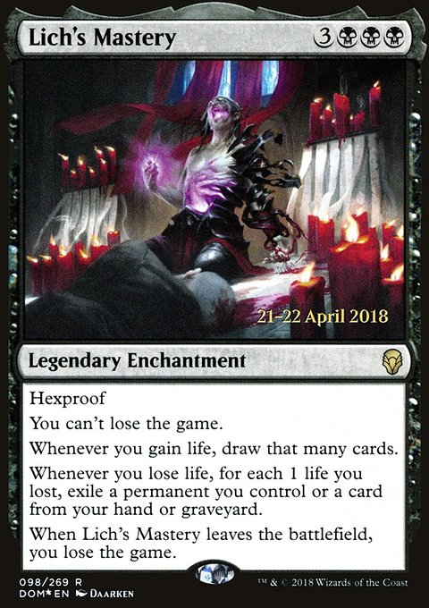 Lich's Mastery, Dominaria Promos #98s, Magic: The Gathering card