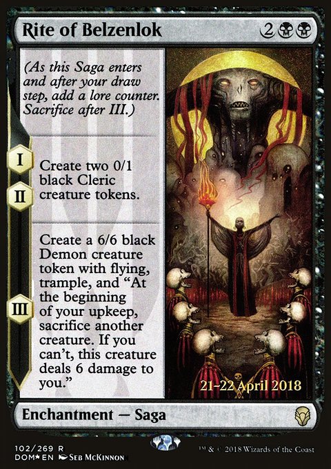 Rite of Belzenlok, Dominaria Promos #102s, Magic: The Gathering card