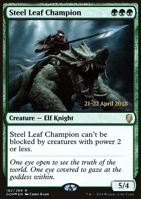 Steel Leaf Champion, Dominaria Promos #182s, Magic: The Gathering card