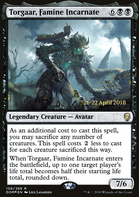Torgaar, Famine Incarnate, Dominaria Promos #108s, Magic: The Gathering card