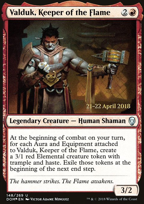 Valduk, Keeper of the Flame, Dominaria Promos #148s, Magic: The Gathering card