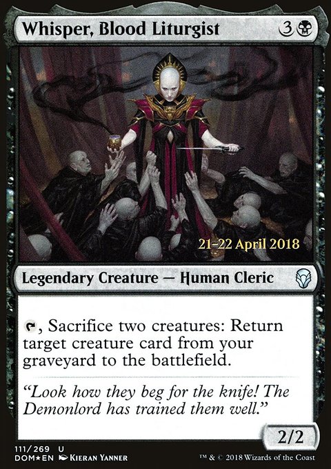 Whisper, Blood Liturgist, Dominaria Promos #111s, Magic: The Gathering card