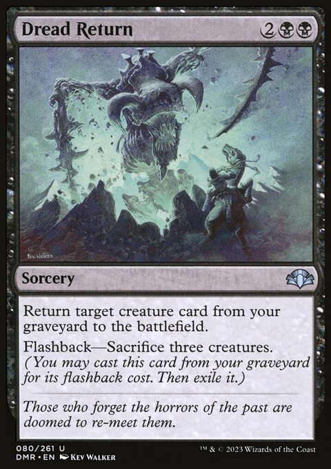 Dread Return, Dominaria Remastered #80, Magic: The Gathering card