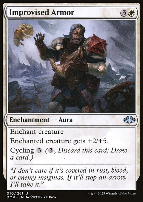 Improvised Armor, Dominaria Remastered #10, Magic: The Gathering card