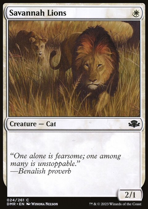 Savannah Lions, Dominaria Remastered #24, Magic: The Gathering card