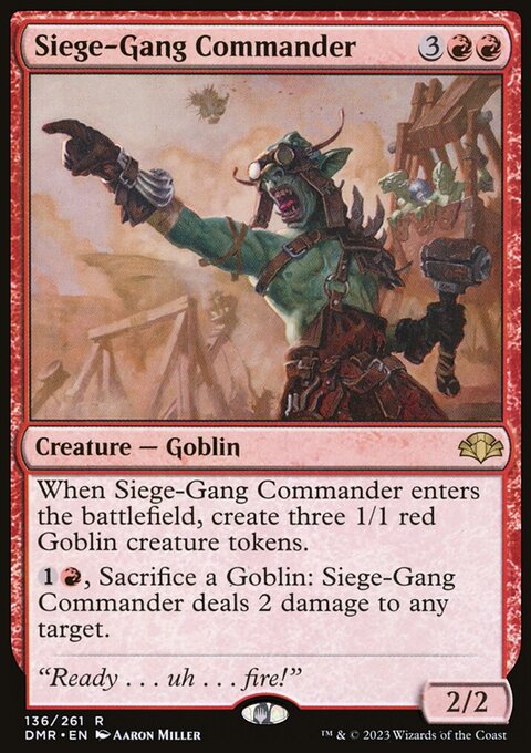 Siege-Gang Commander, Dominaria Remastered #136, Magic: The Gathering card