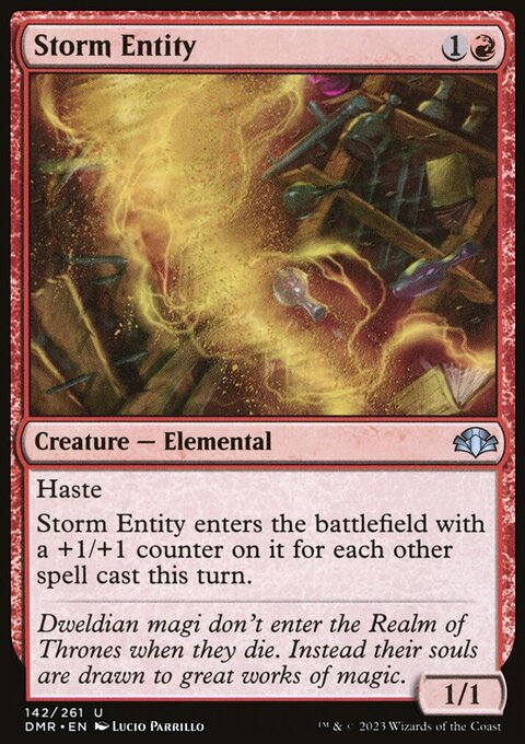 Storm Entity, Dominaria Remastered #142, Magic: The Gathering card