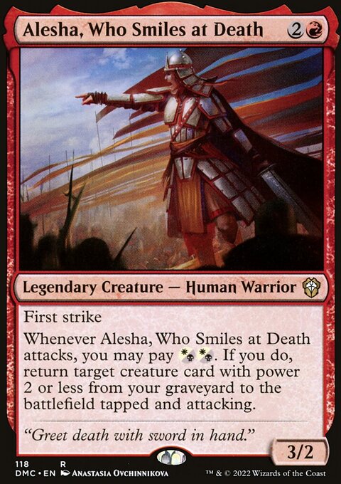 Alesha, Who Smiles at Death, Dominaria United Commander #118, Magic: The Gathering card