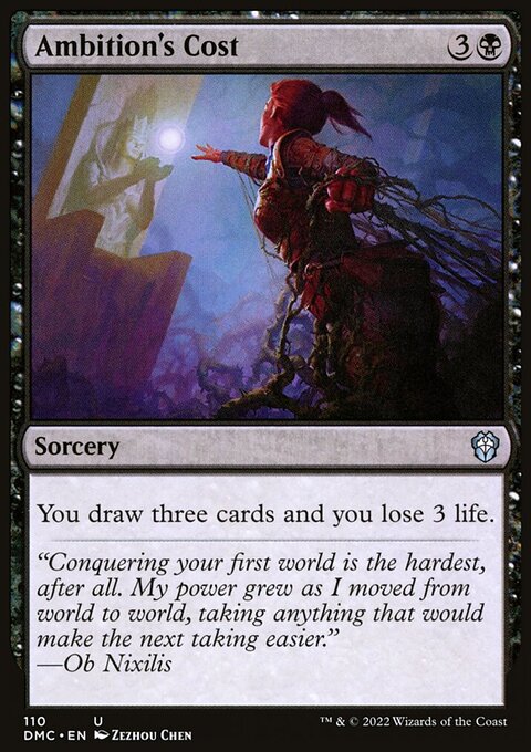 Ambition's Cost, Dominaria United Commander #110, Magic: The Gathering card