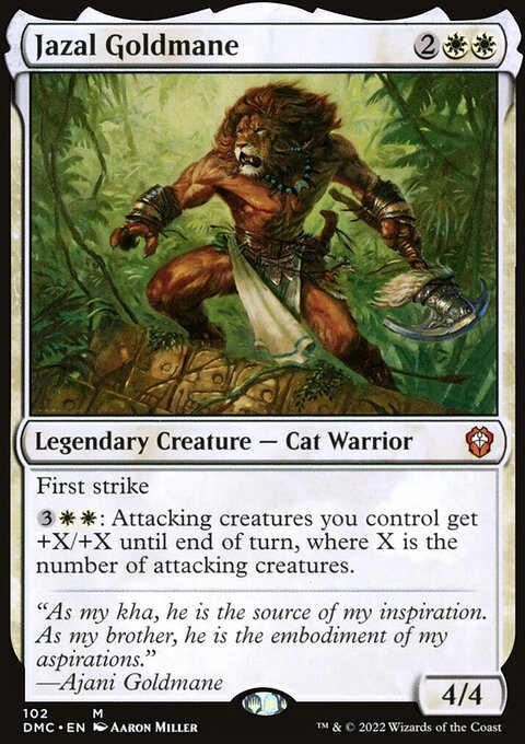 Jazal Goldmane, Dominaria United Commander #102, Magic: The Gathering card