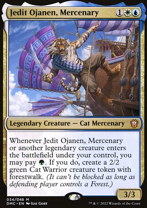 Jedit Ojanen, Mercenary, Dominaria United Commander #34, Magic: The Gathering card