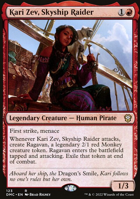 Kari Zev, Skyship Raider, Dominaria United Commander #123, Magic: The Gathering card