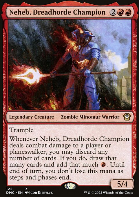 Neheb, Dreadhorde Champion, Dominaria United Commander #125, Magic: The Gathering card