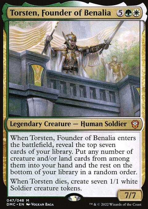 Torsten, Founder of Benalia, Dominaria United Commander #47, Magic: The Gathering card