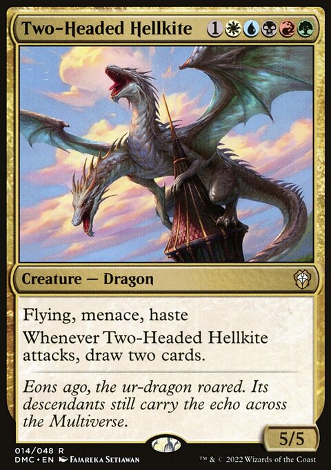 Two-Headed Hellkite, Dominaria United Commander #14, Magic: The Gathering card