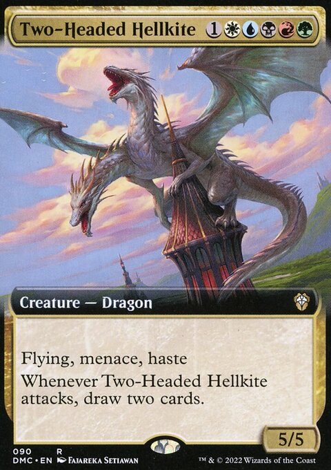 Two-Headed Hellkite, Dominaria United Commander #90, Magic: The Gathering card