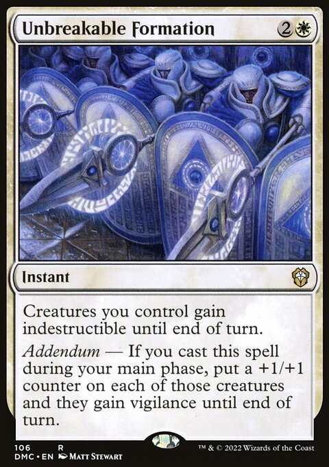 Unbreakable Formation, Dominaria United Commander #106, Magic: The Gathering card