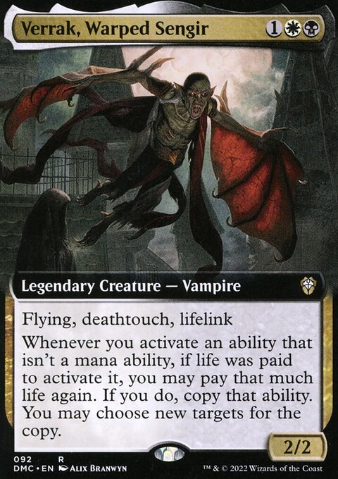 Verrak, Warped Sengir, Dominaria United Commander #92, Magic: The Gathering card