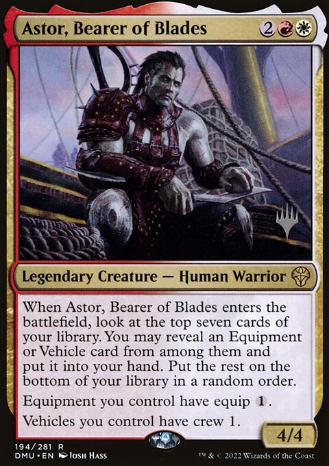 Astor, Bearer of Blades, Dominaria United Promos #194p, Magic: The Gathering card