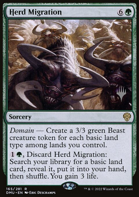 Herd Migration, Dominaria United Promos #165p, Magic: The Gathering card
