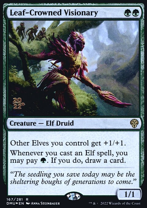 Leaf-Crowned Visionary, Dominaria United Promos #167s, Magic: The Gathering card