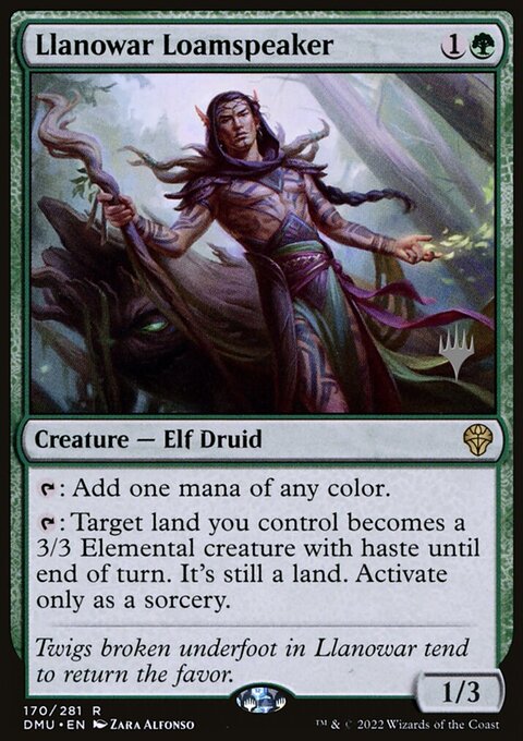Llanowar Loamspeaker, Dominaria United Promos #170p, Magic: The Gathering card