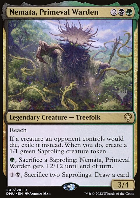 Nemata, Primeval Warden, Dominaria United Promos #209p, Magic: The Gathering card