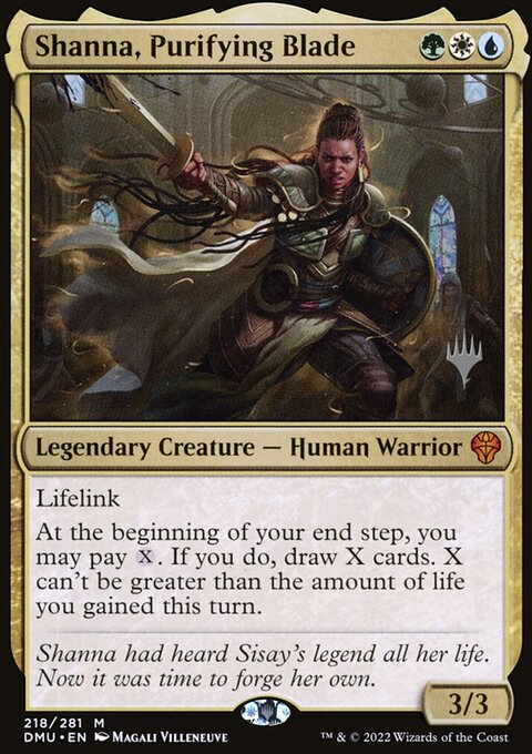 Shanna, Purifying Blade, Dominaria United Promos #218p, Magic: The Gathering card