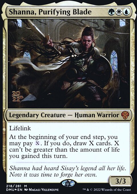 Shanna, Purifying Blade, Dominaria United Promos #218s, Magic: The Gathering card