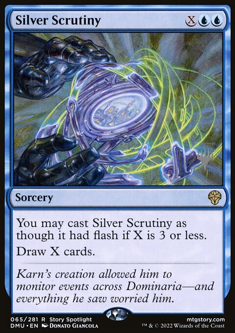 Silver Scrutiny, Dominaria United Promos #65p, Magic: The Gathering card