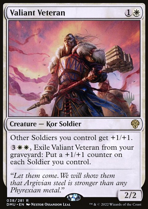 Valiant Veteran, Dominaria United Promos #38p, Magic: The Gathering card