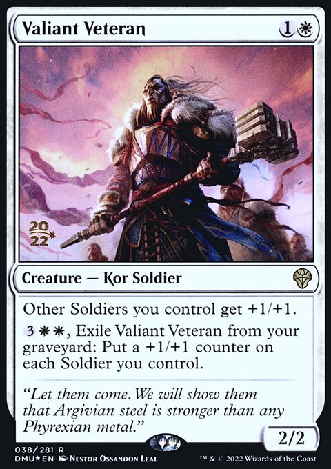 Valiant Veteran, Dominaria United Promos #38s, Magic: The Gathering card