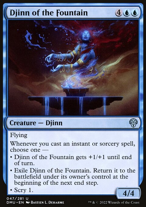 Djinn of the Fountain, Dominaria United #47, Magic: The Gathering card